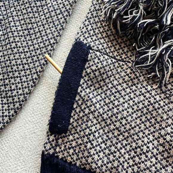 VTG 80s Tomboy of California‎ Geometric Sweater Cardigan Scarf Sz M - Picture 6 of 7